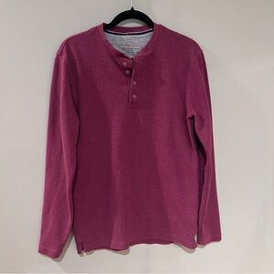 Weatherproof Men’s Red Henley Long Sleeve Top